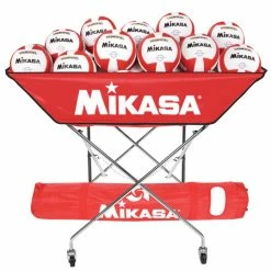 Outlet ⌛ Mikasa Collapsible Hammock Ball Cart With Carry Bag, Scarlet 👏