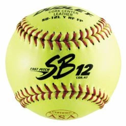 Budget 🥰 Dudley SB12L Fast Pitch Leather 🥎 Softball, 12 Inches, Neon Yellow 🎁