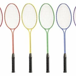 Deals 😀 Champion Sports Champion Badminton Tempered Steel Twin-Shaft And Frame Racket, Nylon Strings, Set Of 6 ⭐