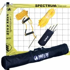 Promo 🛒 Park And Sun Park & Sun Spectrum Classic Portable Volleyball Net System, 32 X 3 Feet, Yellow ⭐