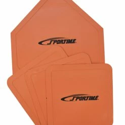Coupon 💯 Sportime Throw-Down Bases And Home Plate, Orange, Set Of 4 ❤️